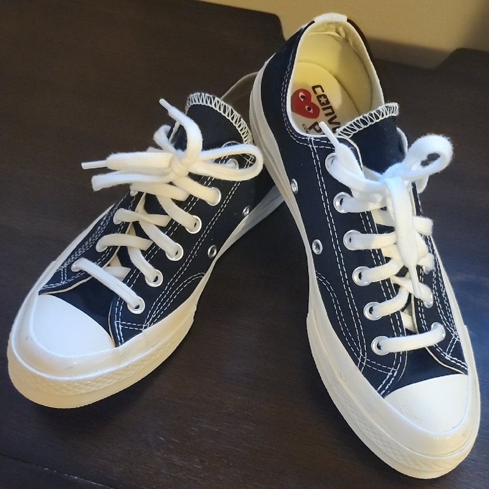 Converse Navy and White Low-Top Canvas Sneakers - Comme DES GARCONS Edition❤️